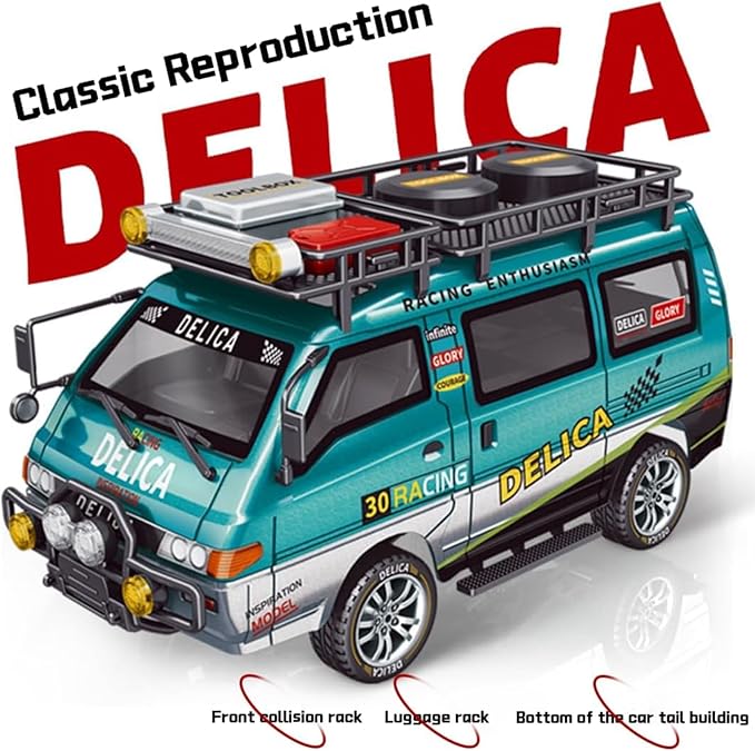 Delica RC Car1/24 Scale Station Wagon 2.4Ghz Remote Control Truck 2WD/4WD RC CrawlerEquipped with Cool LED LightsOff Road Vehicle Model Suitable For Adults (2WD-Red)