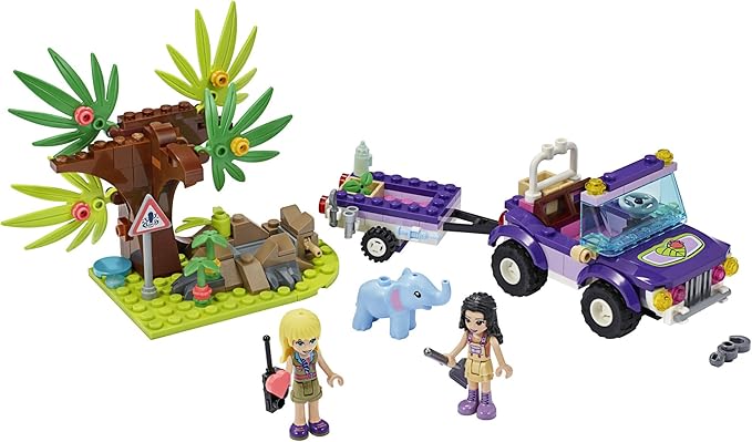 LEGO Friends Baby Elephant Jungle Rescue 41421 Adventure Building Kit Animal Rescue Playset That Comes with a Toy Truck and Trailer Plus Friends Emma and Stephanie (203 Pieces)