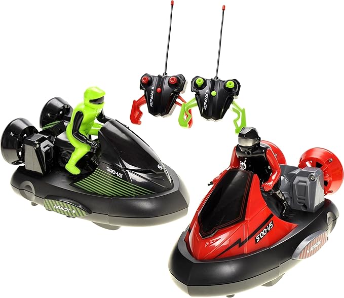 PowerTRC Remote Control Bumper Cars for Kids RC Stunt Battle Race Cars for Boys 2 Sets Players with Ejecting Drivers Crash Sound Effects Christmas Birthday Gift
