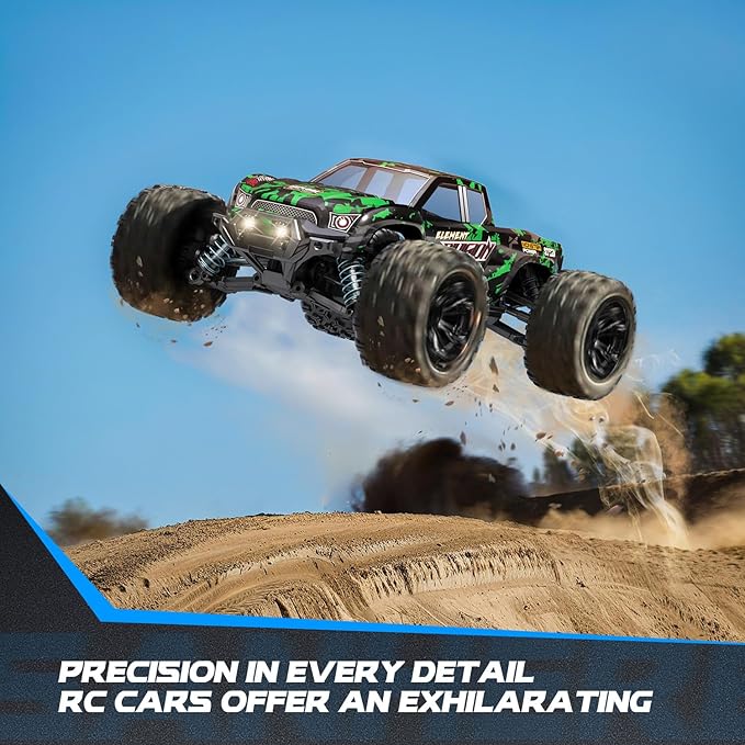 1:18 Scale All Terrain RC Cars 40 KPH High Speed 4WD Electric Vehicle with 2.4 GHz Remote Control 4X4 Waterproof Off-Road Truck with Two Rechargeable Batteries