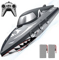 Shark RC Boat for Kids &amp Adults2.4GHz High Speed Remote Control Racing Boat W/ Dual Battery 50 Min RuntimeWaterproofFast Remote Control Toy Gift Kids 8-12 Ideal for Pools &amp LakesRealistic