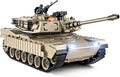 1/18 M1A2 Abrams RC Tank 2.4G Remote Control Tank That Shoot BBS with Smoke Sound and Lights 165ft Remote Control Army Model Toy Military All-Terrain Vehicle for Kids &amp Adults