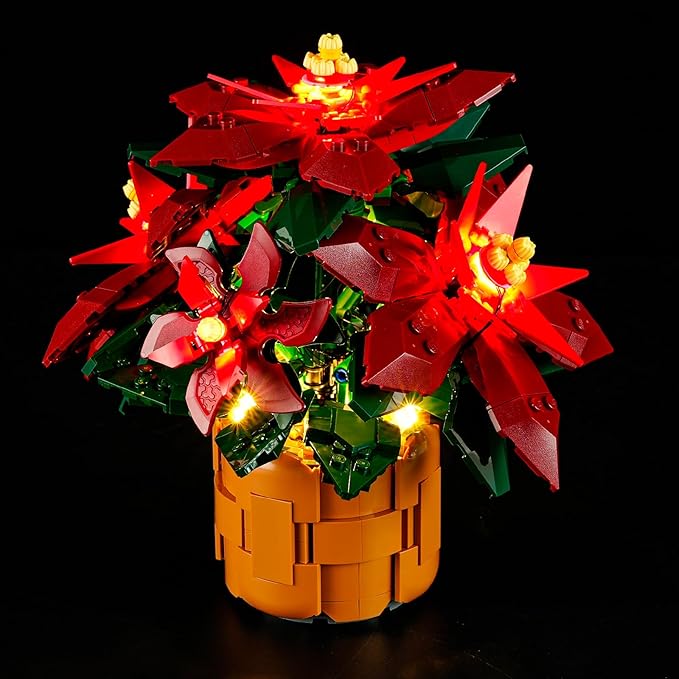 YEABRICKS LED Light for 10370 Icons Poinsettia Building Blocks Model (Building Set NOT Included)