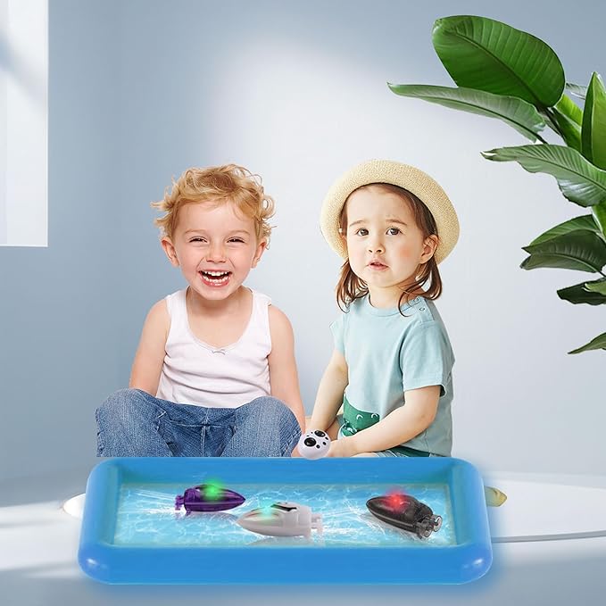 PowerTRC Mini Remote Control Boat RC Boat 360 Rotating 2.4 G Build in Rechargeable Battery Lake Swimming Pools Bathtubs Stunt Remote Control Boats