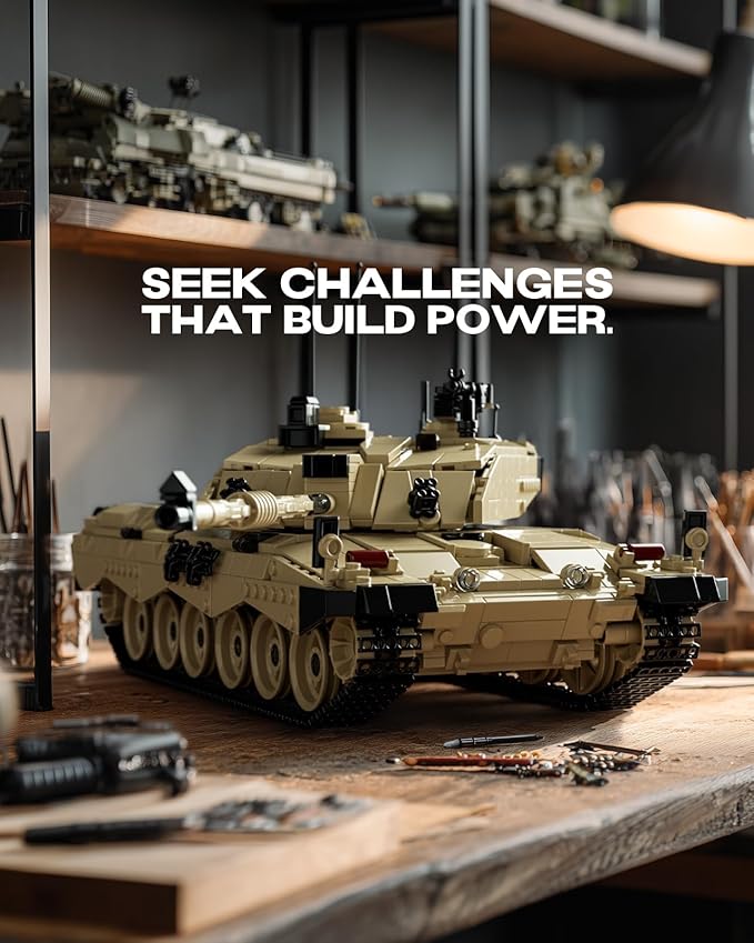 Nifeliz Challenger 2 Tank Model Set British Main Battle Tank Building Set for Adults Military Building Model for Build and Display Collectible Gift for Military Enthusiasts (1761 PCS NF10344)