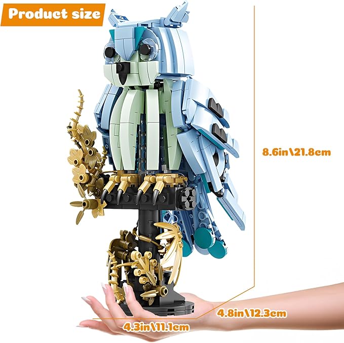 Ideas Magic World Owl Flower Animal Building Set Owl Creative Desk LampCollectible Harry Bird ModelGifts for Adults or Teens Kids 8+ (1288 Pieces)