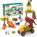 Building Blocks for Toddlers 3-5 Dinosaur Toys- Dinosaurs Car Build Learn and Play Educational Interactive Creative DIY Toy Compatible with All Major Brands Gift for Kids Boys Girls