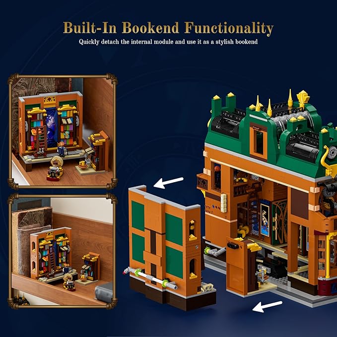 Steampunk Time-Rift Library Lighting Building-Bricks Set 3187 Pcs Modular Building from Chrono Custodians Collection Display Set for Adults and Steampunk Lovers