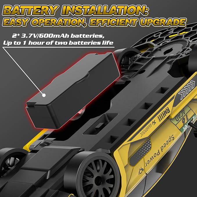 RC Drift Car 1/20 Scale 2.4GHz 4WD Remote Control Car with Led Lights 22KM/H High Speed Rechargeable Batteries Racing Sport Cars RC Cars for Kids Boys Girls Adults Gifts Birthday Christmas