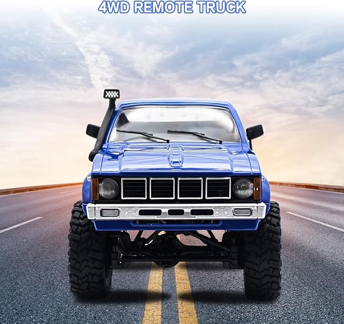 Mostop RC Crawler WPL C24 Rock Crawler RC Truck 4x4 Off Road 1:16 Scale RTR Remote Control Truck 2.4Ghz Proportional Steering RC Car with LED Lights Toys for Kids 6-8 8-12 Year Old Birthday Gift