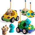 TOPLIVING 2-Pack Remote Control Dinosaur Car Toys for Toddler Ages 18+ Months 2 3 4 5 Year Old Dino RC Vehicle with LED Lights Music Christmas Birthday Gift for Boys &amp Girls