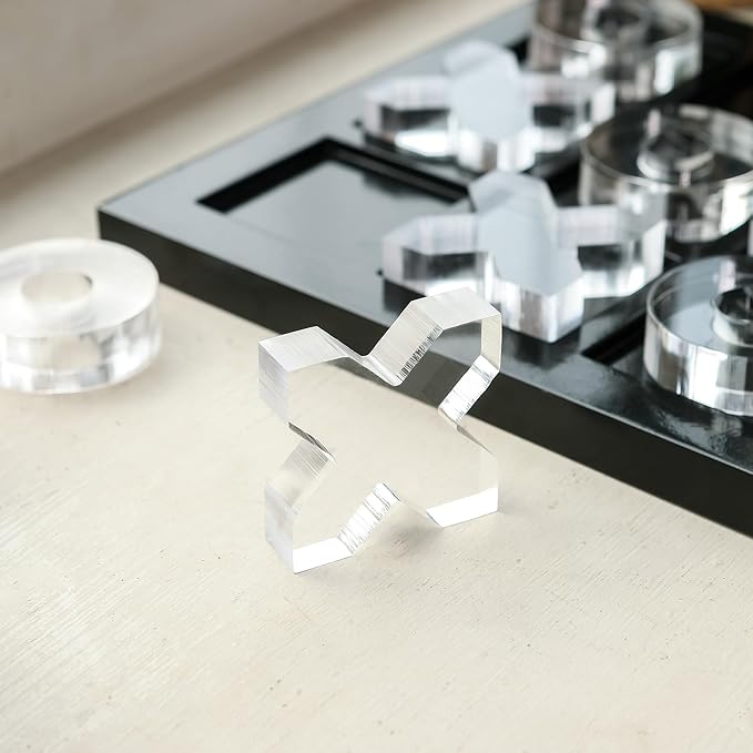 NIKKY HOME Acrylic Tic Tac Toe Wood Board Game Classic Coffee Table Decor Decorative Wooden Travel Game for Family Black