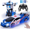 Wrystte Remote Control Police CarGesture Sensing Transform Robot 2.4G RC Cars Toys for Ages 4-12Boy Toys with Light MusicOne Button Deformation360 Rotating Drift Xmas Birthday Gift for Boys Girls
