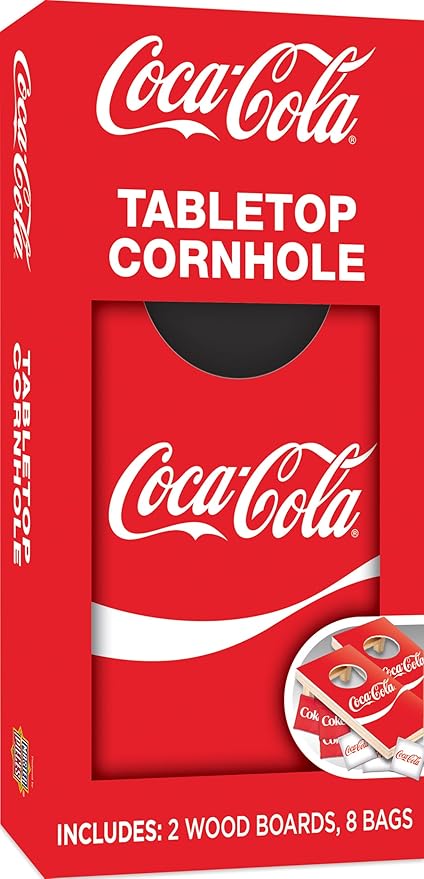 MasterPieces Coca-Cola Tabletop Cornhole Game Set - Officially Licensed Portable 10x5 Boards Includes 8 Bags Fun for Families &amp Kids