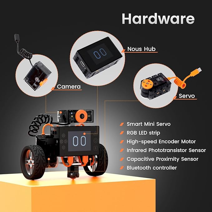 Nous AI Robot for Kids Ages 12+ STEM Coding Robot for Boys and Girls with Scratch &amp Python Programming Robot Building Kit for Kids to Build Your Own AI Robot