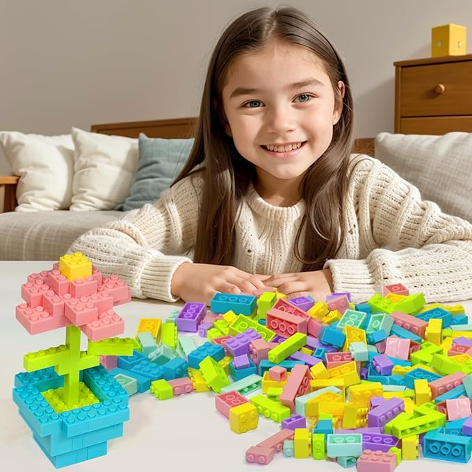 Building Bricks 1000 Pieces in Pastel Colors Classic Building Blocks Toys &amp Gifts for Boys &amp Girls Aged 4+