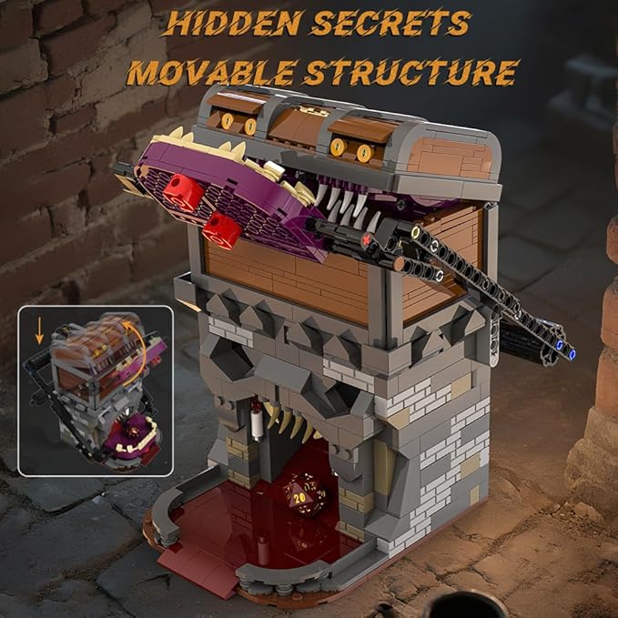 39089 Mysterious Treasure Chest Building Kit 1412 PCS Treasure Chest Model with Opening Lid Magic Building Blocks Set for Adults &amp Teens