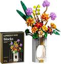 FANTASY&ampCo. Elegant Floral Display Building Kit with Vase | DIY Flower Bouquet Blocks for Adults &amp Teens | Unique Home Decor Centerpiece | Perfect Festival Gift for Family (890+ Pcs)