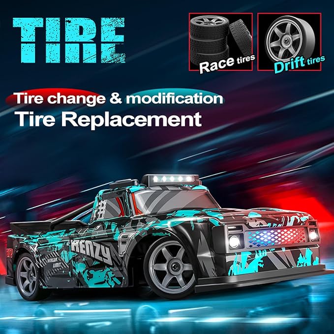 RC Drift Car 1:16 Scale Remote Control Vehicle for Drift and Race 2.4GHz 4WD High Speed 20+KM/H Racing Car with LED Lights Hobby RC Cars Toy Gifts for Teen Adults