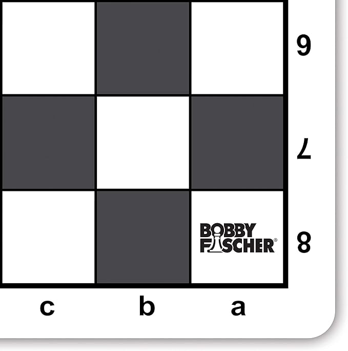 Bobby Fischer Tournament Roll Up Travel Chess Board - 20 inches - Mousepad Style with Gray Squares by WE Games