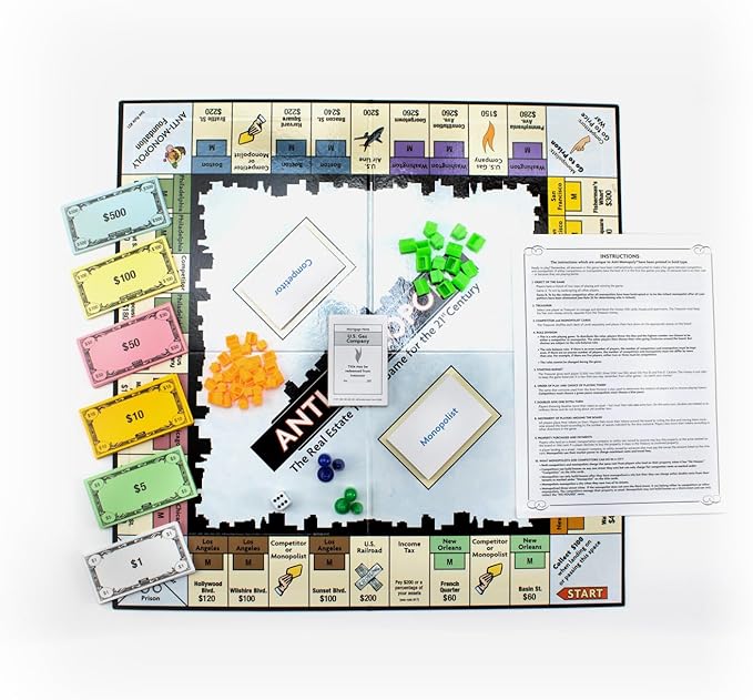 University Games Anti-Monopoly - Fresh Twist on the Classic Real Estate Game for 2-4 Players Ages 8 and Up