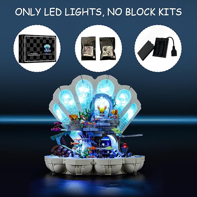 LED Light Kit for Lego Disney 43225 The Little Mermaid Royal Clamshell Set Compatible with Lego 43225 Building Blocks Model(Not Include Blocks Set)