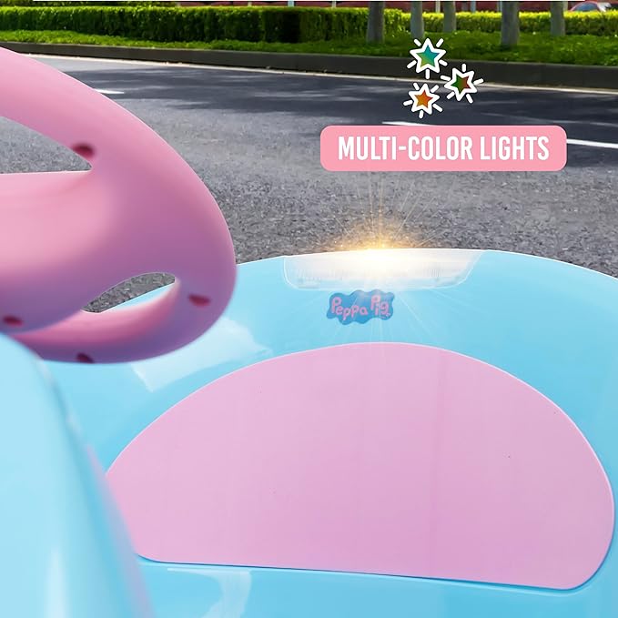 Peppa Pig Bumper Car for Kids 2 Speed Electric Bumper Car Vehicle Toddler Bumper Car with Remote Control and 360 Degree Turning 6V Motor LED Lights Gifts for Toddlers