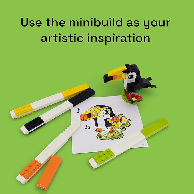 LEGO Stationery Creativity Set with Building Toy - Animal (53666) Includes 1 Sticky Note Pad 4 Markers 1 LEGO Building Toy