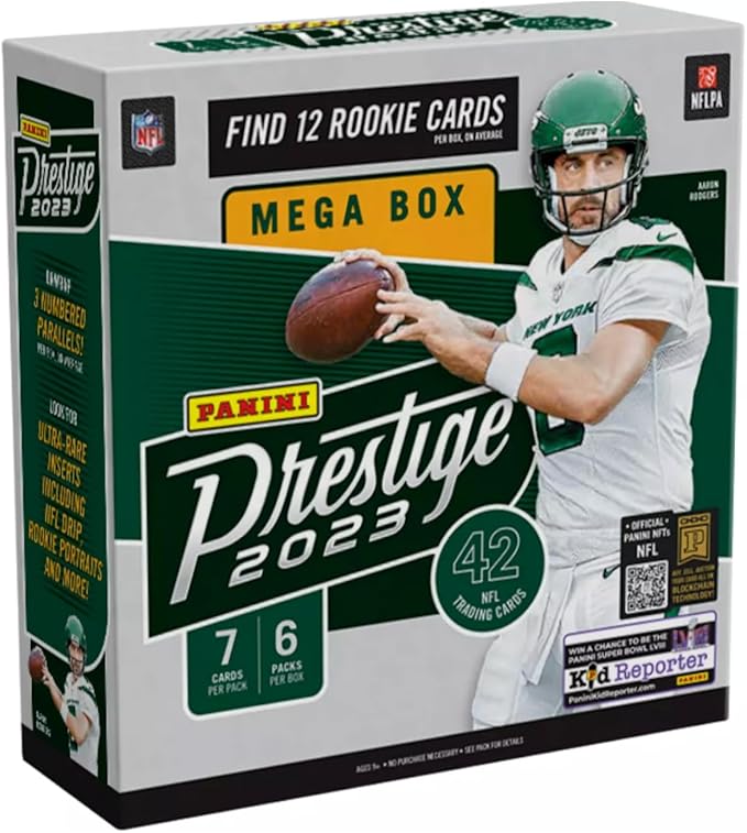 2023 Panini Prestige Football Trading Card Mega Box - 42 Football Cards - Looks for rookies Like CJ Stroud Will Levis Anthony Richardson Bryce Young and More!