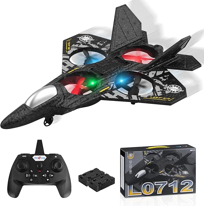 RC Plane 2.4GHz Remote Control Plane L0712 Drone Quadcopter Hovering with Auto Hovering Fighter Aircraft RC Airplane RTF for Beginner Kids and Adults3D Flip Airplane Toy