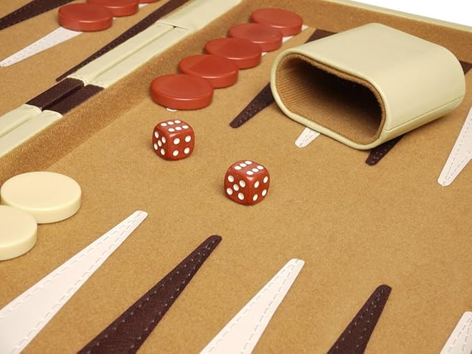 Deluxe Backgammon Set - Camel - 15x10