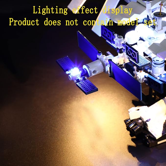 LED Light Kit (Remote Control) Compatible with Lego International Space Station - Lighting Set for Ideas 21321 (Model Set Not Included)