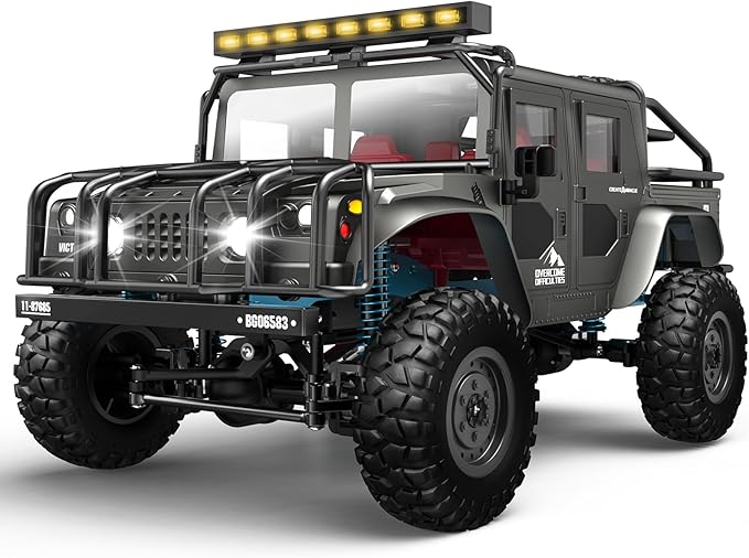 SIMREX 1:12 Scale All-Terrain Remote Control Car 4WD RC Cars with 2.4 GHz RC Climbing Truck IPX4 Waterproof Off-Road Vehicle with Two Rechargeable Batteries for Kids Teens Adults