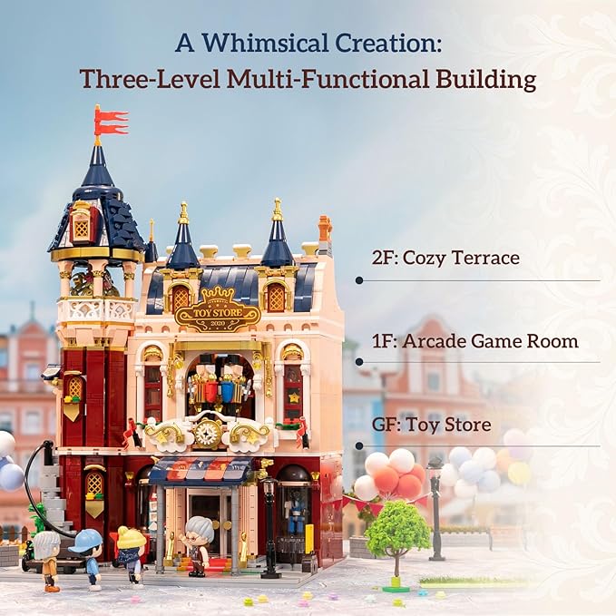 PANTASY Toy Shop Building Set for Adults Nostalgic Modular Building with Detailed Facade &amp Interior Decoration Creative Architecture Building Toy for Building Block and Design Lovers
