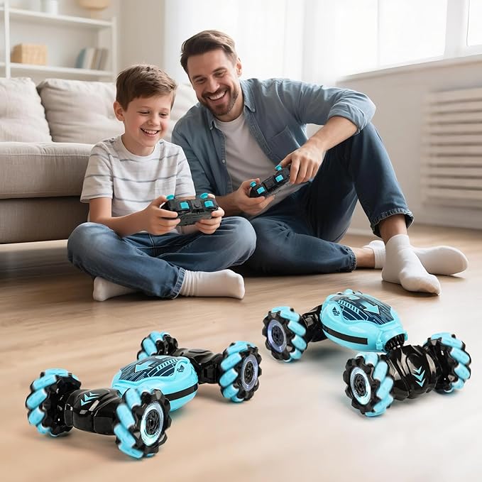 GILI Gesture Sensing RC Stunt Car - Hand Controlled Remote Control Twist Car for Boys Girls 6-12 4WD All Terrain Drift Toy 360° Flips Spring Break &amp Easter Birthday Gift for Kids Age 7 8 9 10 1