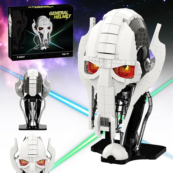 General Helmet Building Sets Collection Space Wars Figures Model with Buildable Display Stand Perfect for Christmas Toy Gift for Kids Adult Ages 6+ (710 PCS)