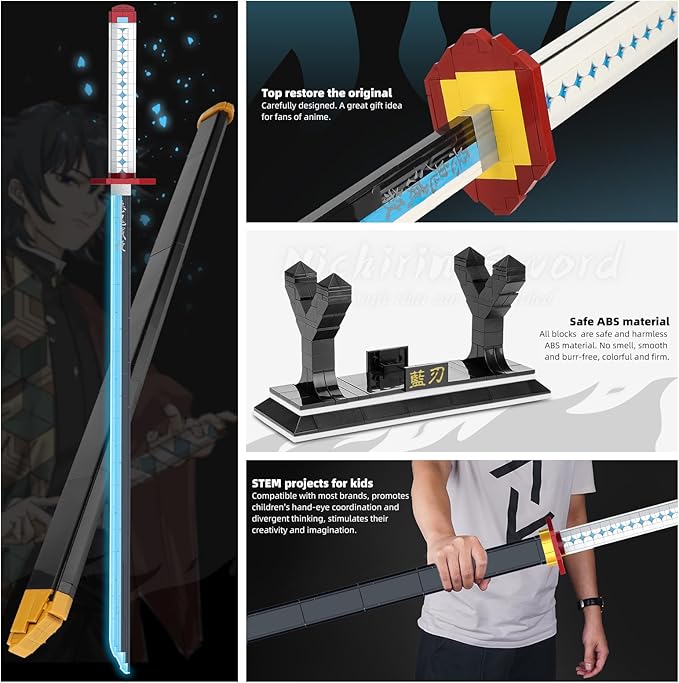 TOY PLAYER Demon Sword Toy Building Set 710Pcs Toy Building Set Toy Compatible with Lego Anime Katana Building Set Gift for Anime Fans