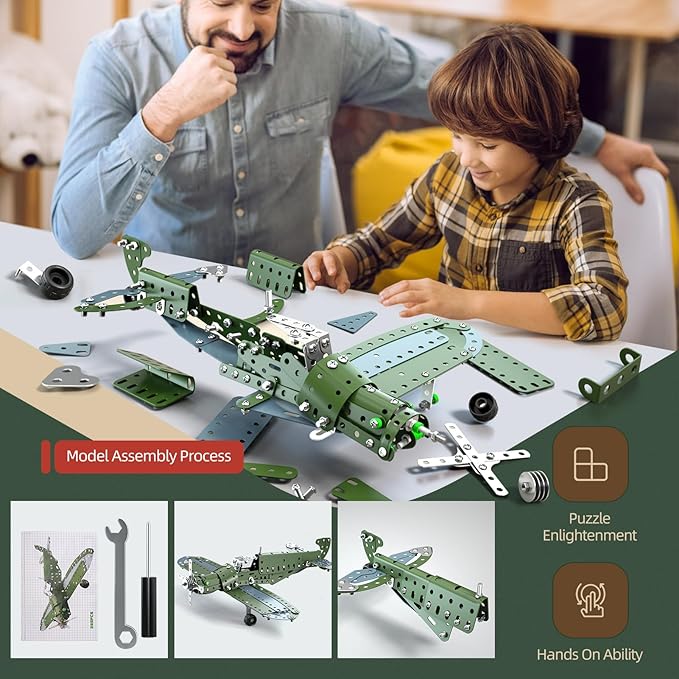 Model Airplane STEM Building Projects Toys - DIY Building STEM Projects Toys for Kids Boys Girls Ages 8-12-16 Assembly Science Kit Model Plane Birthday Gift Toys for Kids Boys 8 9 10 11 12 Years Old