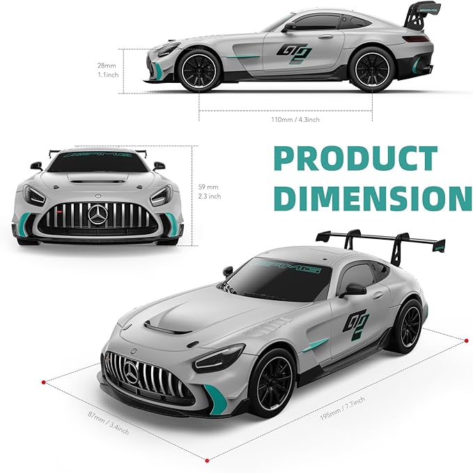 RASTAR 1/24 RC Car Mercedes AMG GT2 Remote Control Car Mercedes AMG Toy Car for Kids Boys Silver RC Sports Car