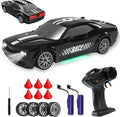 SANCO 1:20 RC Drift Car - 2.4G Drifting Car with Dual Tire System &amp LED Lights 20+KM/H 50-Minute Playtime Racing Toy Remote Control for Adults Boys Girls 2pcs Rechargeable Batteries （Black）