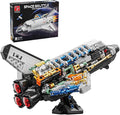 Space Shuttle Building Block Set -Spaceship Building Toy with Stretchable Satellite Translucent Design Collection for Home Office Decor Christmas Birthday Gift for Adults &amp Boys 8-12 (536PCS)