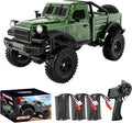 1:18 Scale All Terrain Remote Control Car 2.4 GHz 4WD RC Rock Crawler with LED Lights 12KPH Off-Road Pickup Truck Vehicle Toys RTR Gift for Adults
