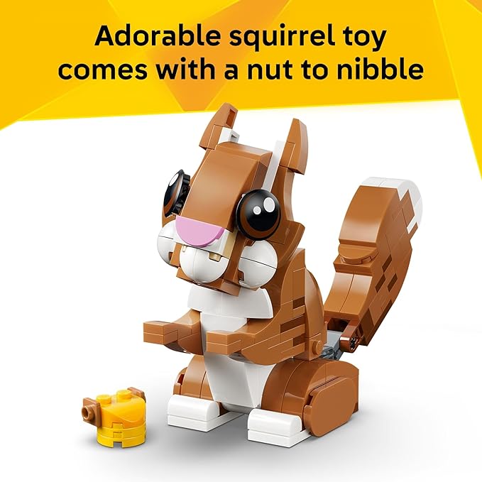 LEGO Creator 3 in 1 Cute Animals: Playful Puppy Dog Building Toy - Bedroom Decor for Girls &amp Boys Ages 8+ - Gift for Birthdays - Build a Dog Squirrel or Duck - 31382