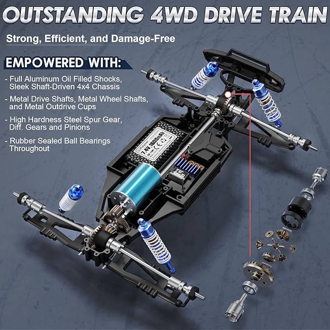 HAIBOXING 1/12 Scale Brushless RC Cars 903A 4X4 Off-Road RC Monster Truck with Fast Remote Control of 55KM/H Top Speed Hobby Grade RTR RC Vehicles All Terrain for Adults Boys