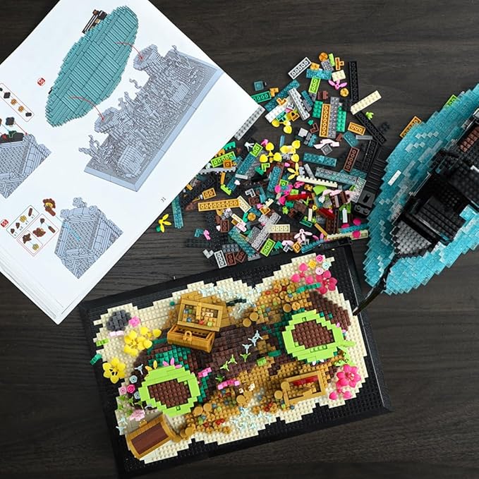 Pirate Ship Building Kit 4059PCS Micro Building Block Set Build-and-Display Toy for Adults Home Decor Gifts for Teens and Adults with A Passion for Pirate Ship