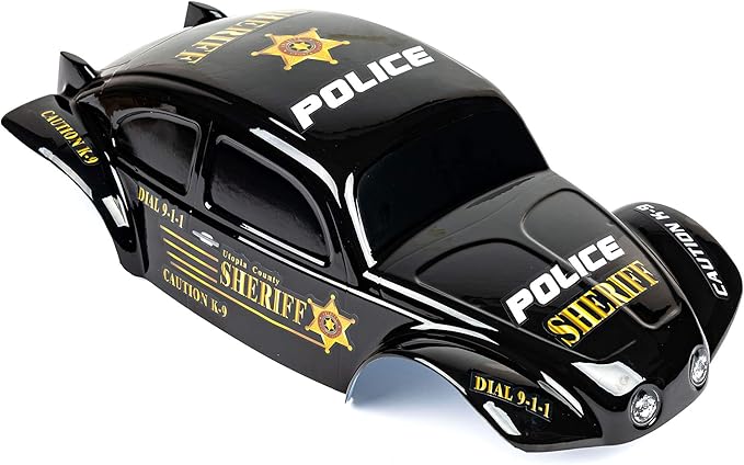 SummitLink Custom Body Compatible for 1/10 1/8 Scale RC Car or Truck (Truck not Included) (Police Black)