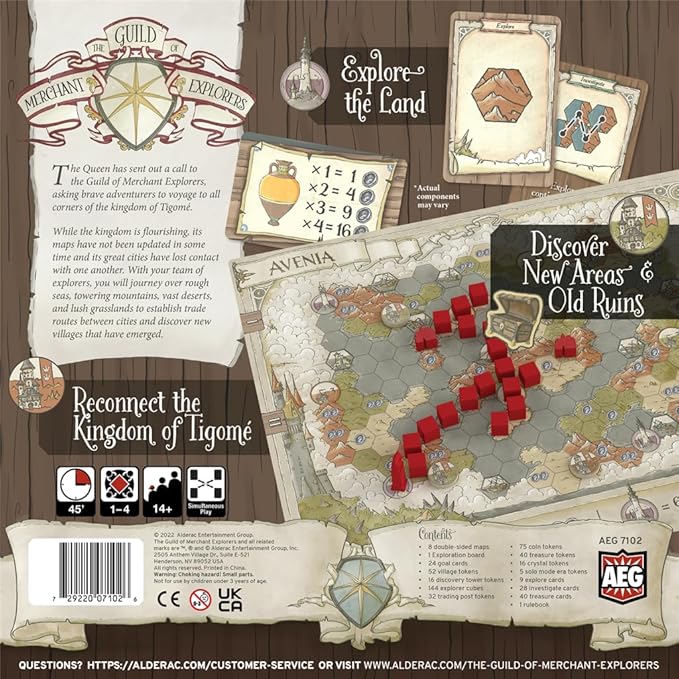 AEG The Guild of Merchant Explorers | Explore The World Establish New Settlements | Nautical Voyage Adventure Board Game | 1-4 Players | Ages 10+