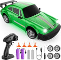 RC Drift Car 1:24 Scale Remote Control Car with LED Lights 20KM/H 4WD High Speed RC Cars Racing and Drifting Dual-Mode Toy Car Idea Gift for Adults and Kids Green