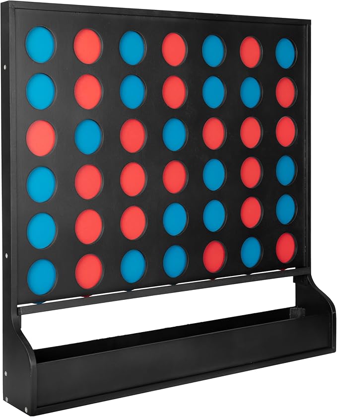 Play Platoon Wall Mounted Giant 4 in a Row Game - Large4 in a Row Outdoor 22x24 Inch Big Wood Wall Game Room Furniture for Bar &amp Basement Games