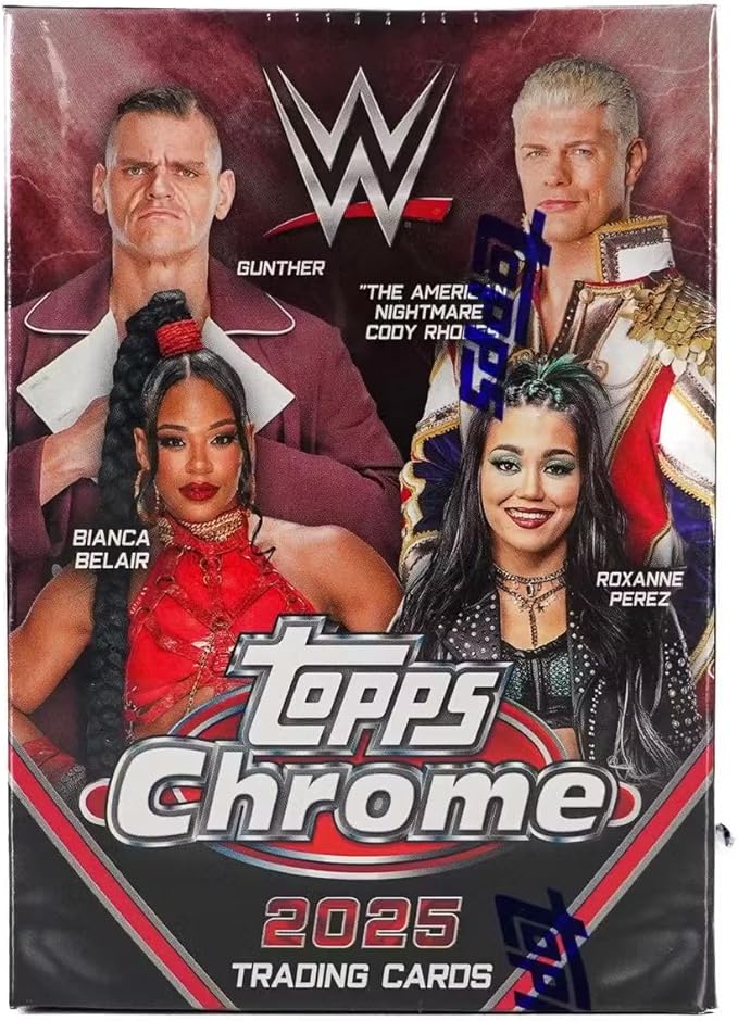 2025 Topps Chrome WWE Wrestling 7-Pack Blaster Trading Card Box